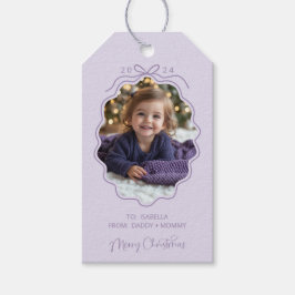 Etiquetas Para Regalos Navidades de fotografía Purple Simple Bow