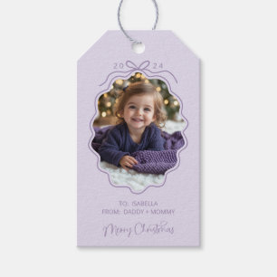 Etiquetas Para Regalos Navidades de fotografía Purple Simple Bow