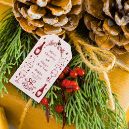 Etiquetas Para Regalos Navidades de garabatos rojos y extravagantes perso