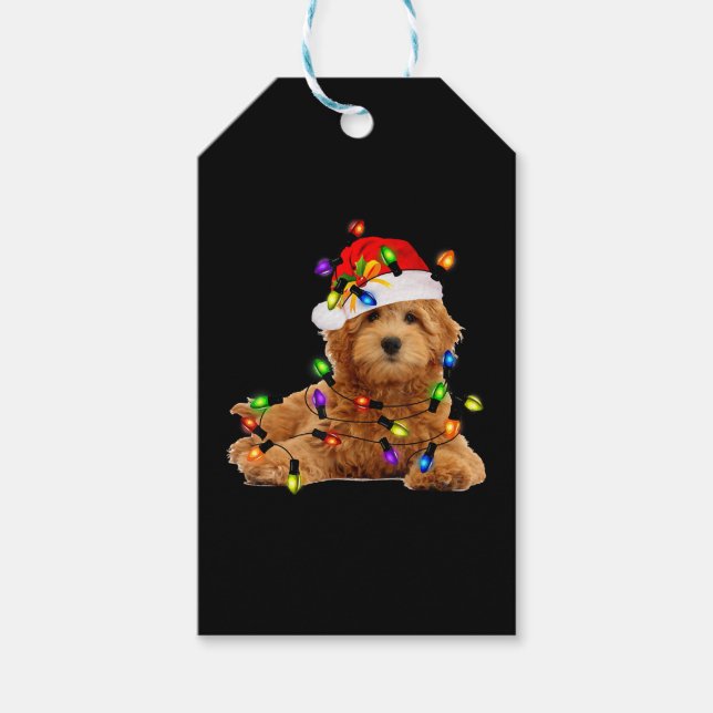 Etiquetas Para Regalos Navidades de Goldendoodle (Anverso)