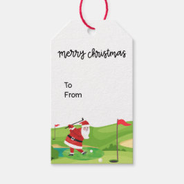 Etiquetas Para Regalos Navidades de golf con Santa Claus para divertidos 