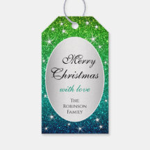 Navidades de gradiente verde azul Purpurina Spark