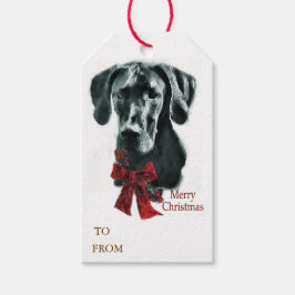 Etiquetas Para Regalos Navidades de Great Dane (Black)