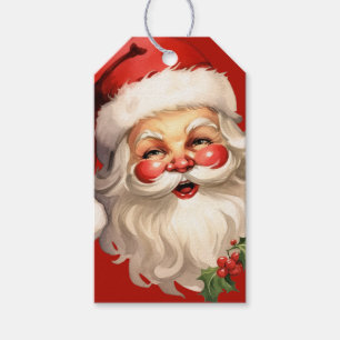 Etiquetas Para Regalos Navidades de Holly Jolly Santa Claus Retro