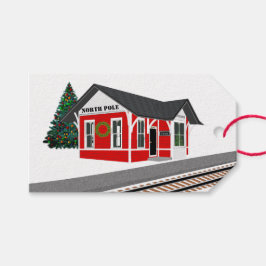 Etiquetas Para Regalos Navidades de la estación ferroviaria de trenes de 
