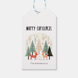Etiquetas Para Regalos Navidades de la familia Cute Winter Woodland