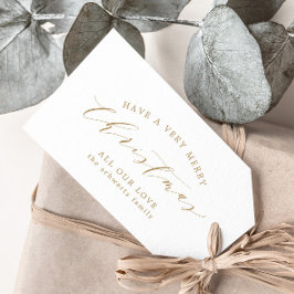Etiquetas Para Regalos Navidades de la familia moderna Minimal Gold
