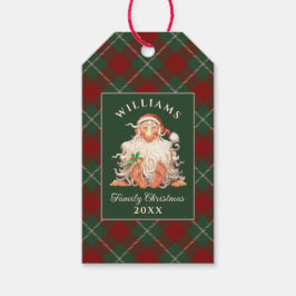 Etiquetas Para Regalos Navidades de la familia Retro Santa con nombre y a