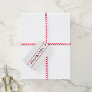 Etiquetas Para Regalos Navidades de la franja roja Joyeux Noël