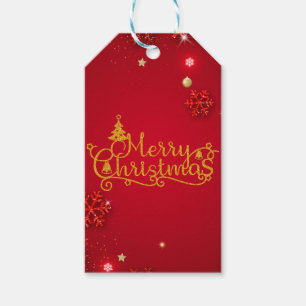 Etiquetas Para Regalos Navidades de lujo rojo y oro