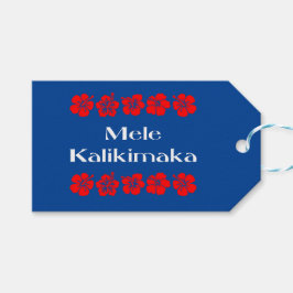 Etiquetas Para Regalos Navidades de Mele Kalikimaka Flores Bandas Color