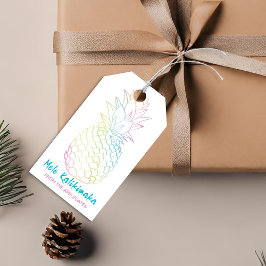 Etiquetas Para Regalos Navidades de Mele Kalikimaka Pineapple Hawaii