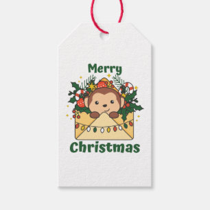 Etiquetas Para Regalos Navidades de mono carta animales de invierno monos