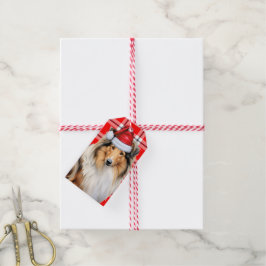Etiquetas Para Regalos Navidades de perro collie en vacaciones