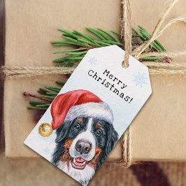 Etiquetas Para Regalos Navidades de perros de montaña de Bernese en vacac