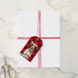 Etiquetas Para Regalos Navidades de perros españoles de vacaciones rojas 