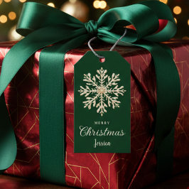 Etiquetas Para Regalos Navidades de Personalizados verdes con copos de ni