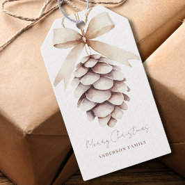 Etiquetas Para Regalos Navidades de Pinecone personalizados