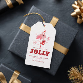 Etiquetas Para Regalos Navidades de playa tropical Flamingo rosa