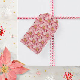 Etiquetas Para Regalos Navidades de Poinsettia Rosa