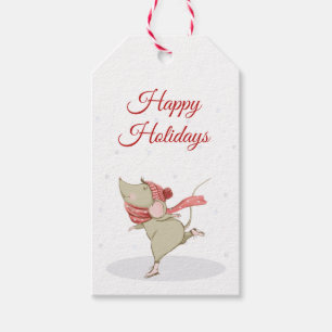 Etiquetas Para Regalos Navidades de ratón de patinaje deportivo