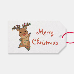 Etiquetas Para Regalos Navidades de reno Rudolf alumbran a los hatos un c