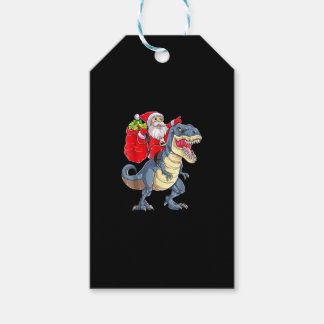 Etiquetas Para Regalos Navidades de Santa Riding Dinosaur T Rex Hombres X