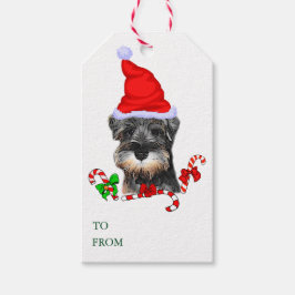 Etiquetas Para Regalos Navidades de Schnauzer en miniatura