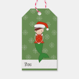 Etiquetas Para Regalos navidades de sirena de la ilusión Snowflakes