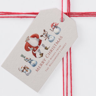 Etiquetas Para Regalos Navidades de snowmen tradicionales de santa acuáti