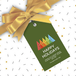 Etiquetas Para Regalos Navidades de superposición de color geométrico mod