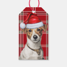 Etiquetas Para Regalos Navidades de vacaciones con Jack Russell Dog