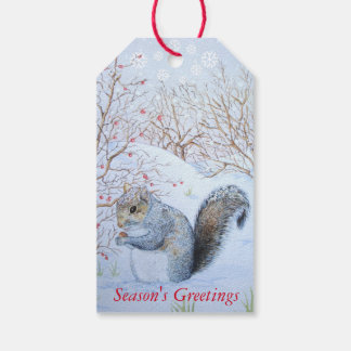 Etiquetas Para Regalos navidades de vida salvaje de la escena de la nieve