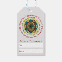 Etiquetas Para Regalos Navidades de vidrio templado Wreath Luke 2:11 Vers