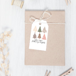 Etiquetas Para Regalos Navidades de Winter Boho Merry Nights Trees