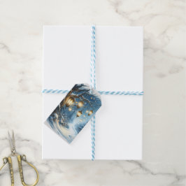 Etiquetas Para Regalos Navidades de Winter Woods Blue Scene