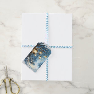 Etiquetas Para Regalos Navidades de Winter Woods Blue Scene