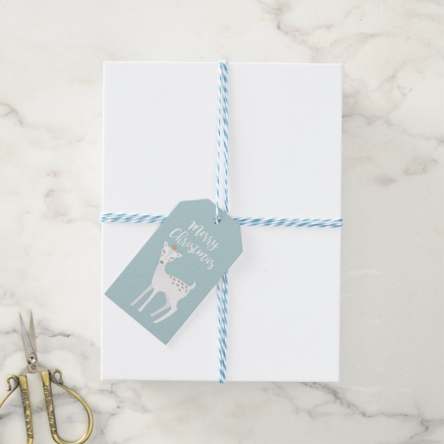 Etiquetas Para Regalos Navidades Deer (Con cuerda)