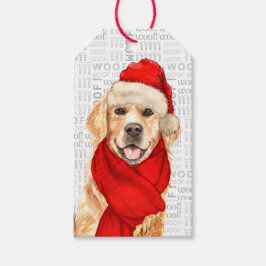 Etiquetas Para Regalos Navidades del Golden Retriever Santa Dog
