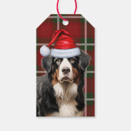 Etiquetas Para Regalos Navidades del Holiday Plaid Bernese Mountain Dog L