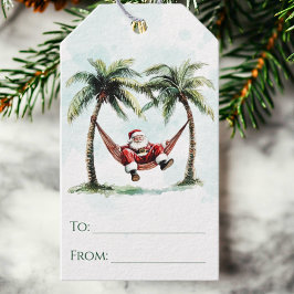 Etiquetas Para Regalos Navidades del Palm Tree Santa Hammock Tropical Bea