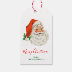 Etiquetas Para Regalos Navidades del Retro Vintage Jolly Santa Claus