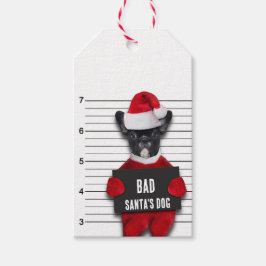 Etiquetas Para Regalos Navidades divertidos Mugshot Bad Santa's Dog