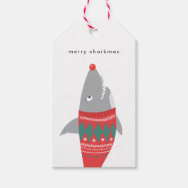 Etiquetas Para Regalos Navidades divertidos SharkGift Tag
