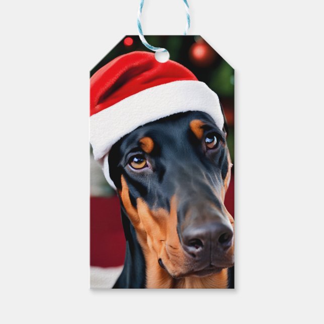 Etiquetas Para Regalos Navidades Doberman (Anverso)
