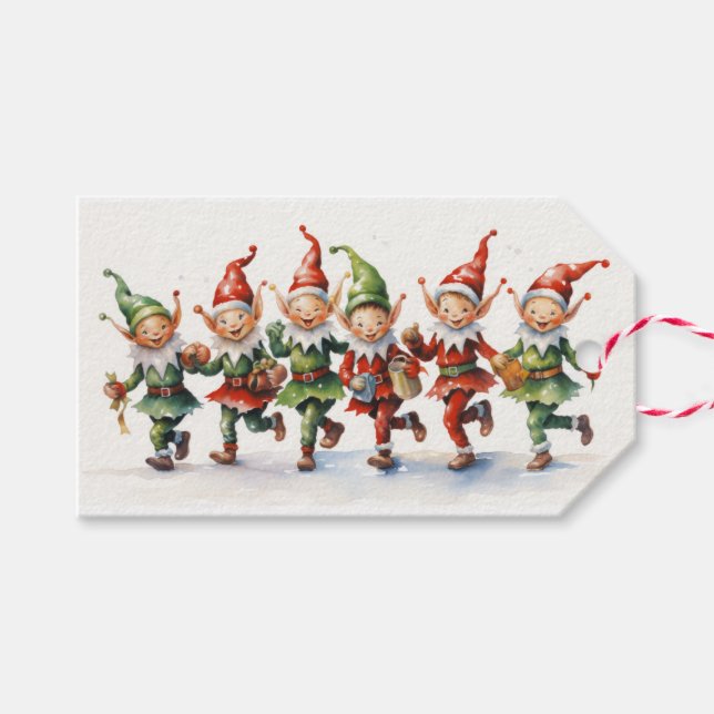 Etiquetas Para Regalos Navidades Elves (Frente (Horizontal))