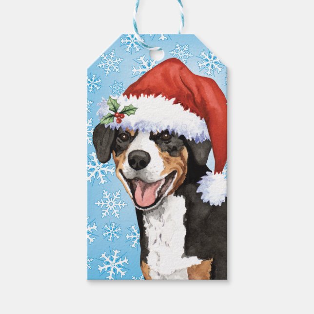 Etiquetas Para Regalos Navidades Entlebucher (Anverso)