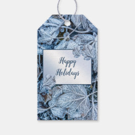 Etiquetas Para Regalos Navidades Fiesta Blue Leaves Vacaciones de Nieve I