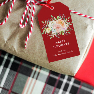 Etiquetas Para Regalos Navidades florales Bouquet