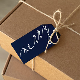 Etiquetas Para Regalos Navidades fotográficos de Blue Muy Merry Personali